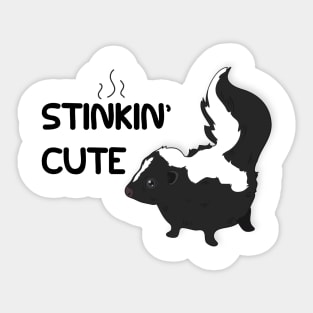 Stinkin' (Stinking) Cute - Adorable Smelly Skunk Stripes Sticker